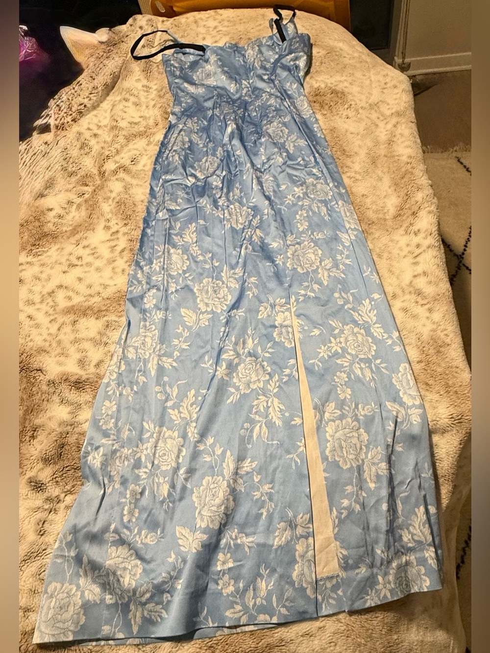 STAUD Carol Floral Maxi Dress in Blue Rose NWOT Size 6 - Picture 4 of 11